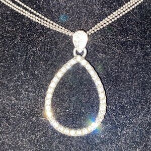 Cookie Lee rhinestone tear drop necklace